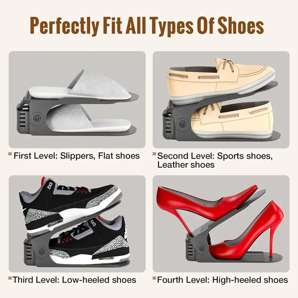 12Pcs StepSave Adjustable Shoe Organiser