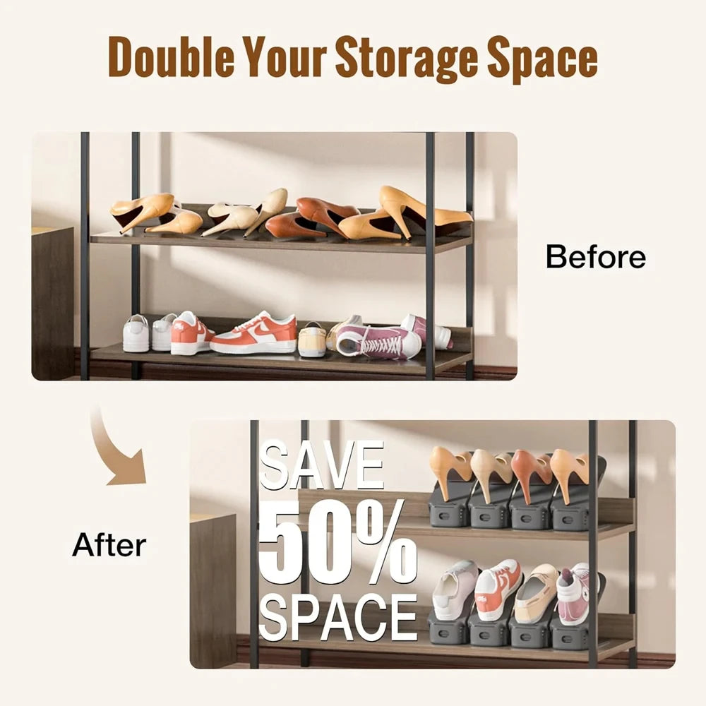 12Pcs StepSave Adjustable Shoe Organiser
